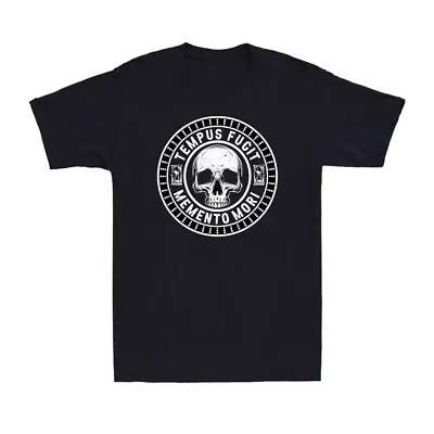 Buy Tempus Fugit Shirt Memento Mori Latin Phrase Skull Stoic Vintage Men's T-Shirt • 13.99£