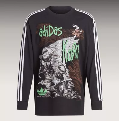 Buy Adidas X Korn Long Sleeve Top Tee Shirt - Medium - Black Green - IW7523 • 115£