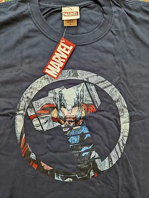 Buy Official MARVEL Thor Avengers Assemble Montage Symbol T- Shirt - Size Large • 14.99£