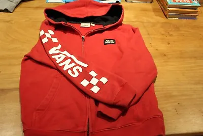 Buy VANS Boys Red Zip Up Logo Hoodie, Plus Black Logo T Shirt, Both 10-12yrs • 8£
