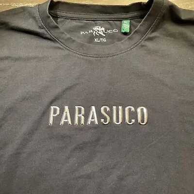 Buy Parasuco Top Of Canada Y2K Vintage Black  Embroidered Rare XL Short Sleeve • 22.72£