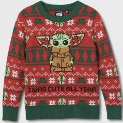 Buy Star Wars The Mandalorian Baby Yoda The Child Christmas Sweater Kids Unisex, 4 • 10.63£