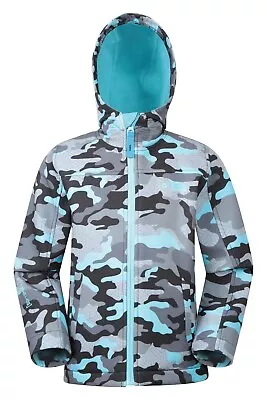 Buy Mountain Warehouse Exodus Kids Softshell Jacket Waterproof Fleece Lined Zip Coat • 16.99£