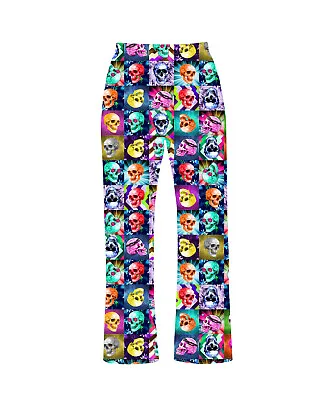 Buy Colourful Psychedelic Skulls Floral Chequer Alternative Pyjama's Lounge Pants • 18.99£