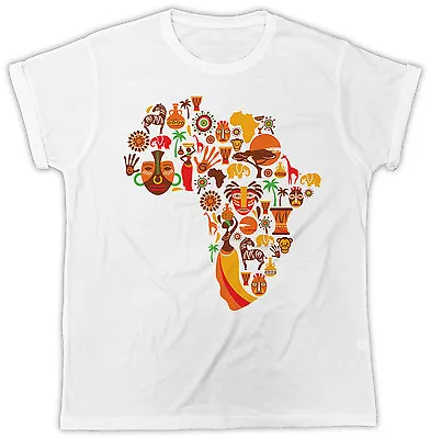 Buy Ethnic African Motifs Map African Map Cool Fashion Ideal Gift Unisex Mens Tshirt • 6.99£