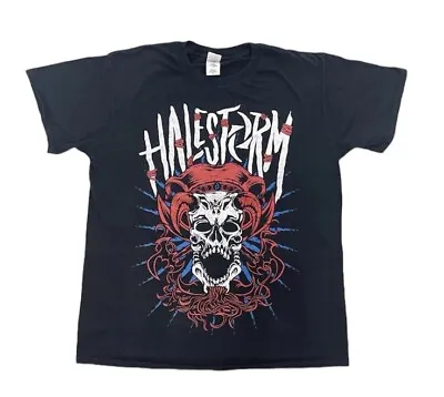 Buy Retro Halestorm 2013 Fall Tour Band Tee T Shirt Top Black Large Horned Skull • 55£