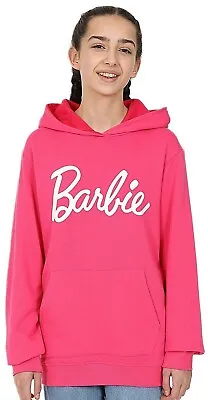 Buy Official Barbie Girls Pink Hoodie Cotton Kids • 13.99£