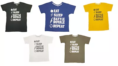 Buy Kids Gamer T-Shirt Eat Sleep Battle Royale Repeat Gaming Ages 3-14 Years • 4.99£