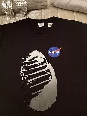 Buy Port & Co. NASA T Shirt L Black Space Shuttle Rocket Man Moon Astronaut Tee Top • 8.34£
