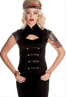 Buy Hell Bunny Black Watch Top Steam Punk Gothic  • 22.99£