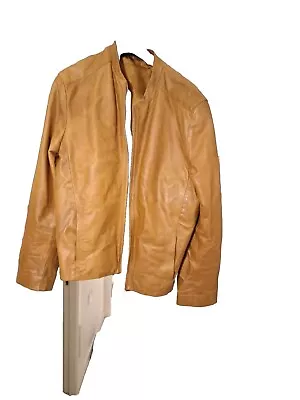 Buy 020 Tan M Regular Size Leather Men Jacket - Tan Excellent Leather.  • 30£