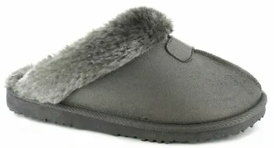 Buy Ladies Ella Slippers Luxury Memory Foam Faux Fur Lined Outdoor Sole Soft Mules • 13.95£