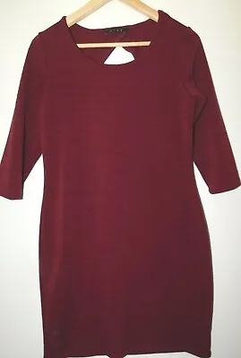 Buy MINI DRESS--SNAP BRAND--Women's Knit Burgundy Cut-Out Back--SIZE Medium • 18.31£