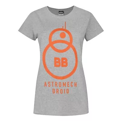 Buy Star Wars Womens/Ladies The Force Awakens BB-8 Astromech Droid T-Shirt NS4231 • 14.15£
