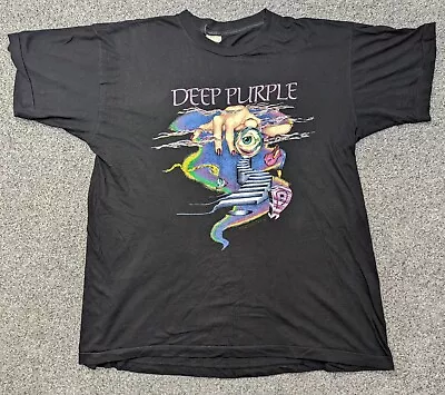 Buy Vintage 90s Deep Purple 1991 Master And Slaves Tour T-shirt Large Single Stitch • 85£