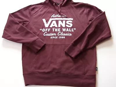 Buy Vans Hoodie Adult S Red Burgandy Hooded Sweatshirt Pullover Off The Wall Logo • 9.50£