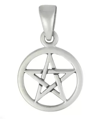 Buy Small Sterling Silver Pentacle Pentagram Wiccan Pendant Pagan Witch Jewelry  • 14.47£