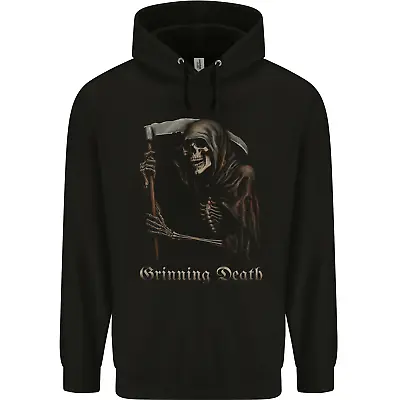 Buy Grinning Death Grim Reaper Gothic Heavy Metal Skull Mens 80% Cotton Hoodie • 19.99£