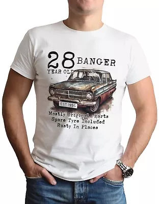 Buy 28th Birthday T-Shirt Old Banger Funny Gift For Him Car 28 Mens T Shirt Top Tee • 7.99£