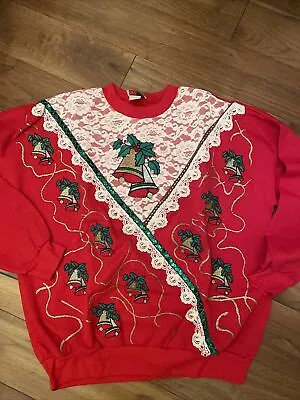 Buy Vintage Christmas Jumper Size L Made In USA • 49£