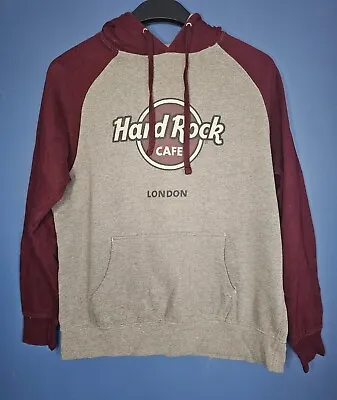 Buy Hard Rock Café London Pullover Hoodie Maroon & Grey Long Sleeved Size Small (S) • 22£