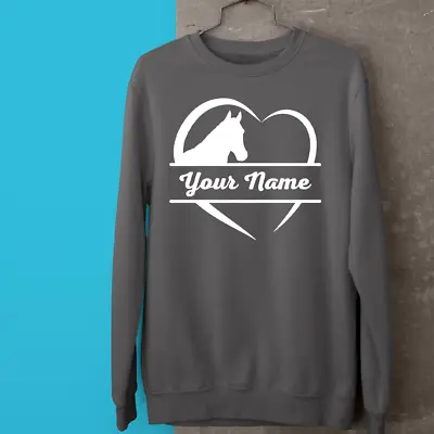 Buy Personalised Your Name Sweatshirt Horse Riding Equestrian Lovers Funny Gifts • 13.99£
