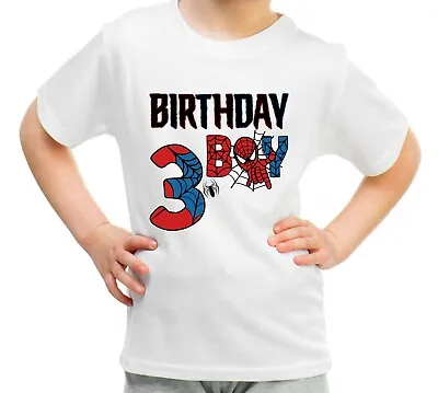 Buy Spiderman Theme Birthday Family T Shirts Kids And Adults Sizes Matching T Shirts • 8.50£
