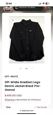 Buy Off White Arrow Tape Denim Jacket • 100£