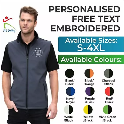 Buy Personalised Embroidered Result Printable Soft Shell Bodywarmer Workwear Gillet • 20.39£