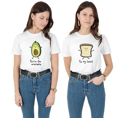 Buy You're The Avocado To My Toast T-shirts Top Set Matching BFF's Best Friends Gift • 21.99£