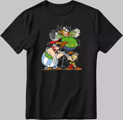 Buy Asterix And Obelix, Characters  Short Sleeve White-Black Men's / Women L334 • 9.98£