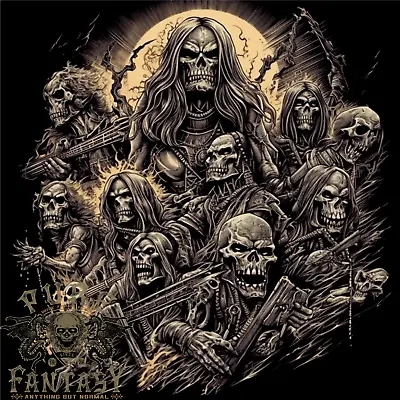 Buy Heavy Metal Skull Rock Band Biker Music Grim Reaper Mens Cotton T-Shirt Tee Top • 12.75£