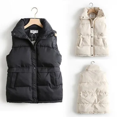 Buy Padded Jacket Womens Body Warmer Quilted Up Waistcoat Soft Gilet Vest Winter • 6.08£