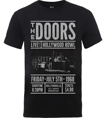 Buy The Doors Hollywood Bowl 1968 Black T-Shirt OFFICIAL • 14.89£
