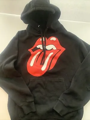Buy The Rolling Stones Black Long Sleeve Graphic Logo Hoodie Sweatshirt Sz Small • 14.65£
