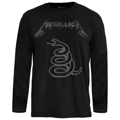 Buy Official Licensed T-Shirt Long Sleeve Metallica Black Album Stamp Rockwear • 47.25£
