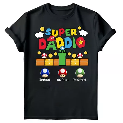 Buy Personalised Super Mario Daddio Gaming Fathers Day Mens T-Shirts Tee Top #FD • 9.99£