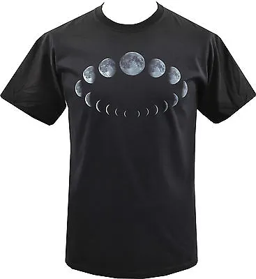 Buy Mens Black T-shirt Moon Phases Cycle Wicca Wiccan Witch Pagan Goth S-5xl • 19.95£