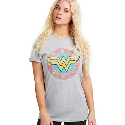 Buy Official DC Comics Ladies Wonder Women Classic T-Shirt Grey Sizes S - XL • 13.99£