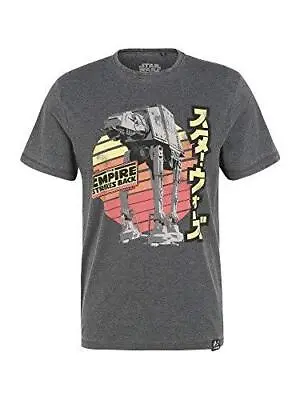 Buy Star Wars Empire Strikes Back Retro AT-AT Charcoal T-Shirt • 16.07£