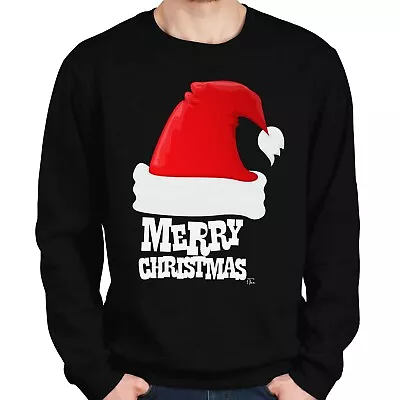 Buy 1Tee Mens Merry Christmas Simple Santa Hat Sweatshirt Jumper • 19.99£