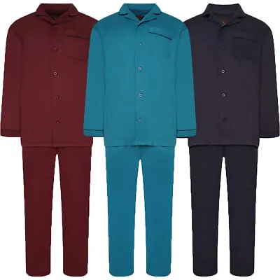 Buy Mens Plain Traditional Woven Pyjamas Set Sleeping Nightwear Cotton Pjs M-XXL • 15.99£