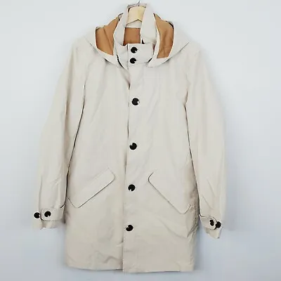 Buy THE ACADEMY BRAND Mens Size S Beige Hooded Trench Coat Jacket • 60.08£