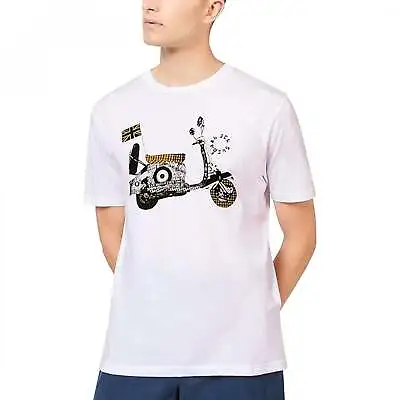 Buy Ben Sherman Collage Mash Scooter White T-Shirt 74537 • 35£