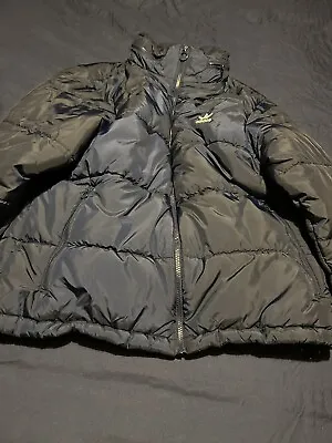Buy Adidas Puffer Padded Hooded Winter Coat, Blue, Excellent Con, Size Medium • 10.50£