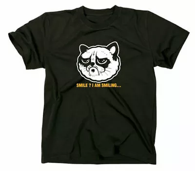 Buy Grumpy Cat T-Shirt Smile Smiling Funny Fun Just No. Nope Cat Kitty Lady Lover • 19.16£