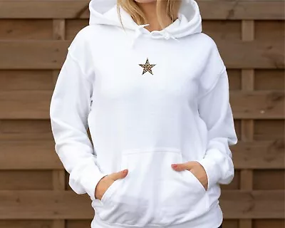 Buy Small Star Hoodie - Animal Print Hoody Unisex Hooded Sweatshirt Leopard Print • 24.99£