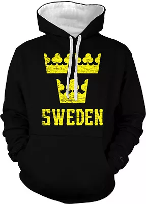 Buy Riksdag Of Sweden Sveriges Riksdag Swedish Three Crowns 2-tone Hoodie Pullover • 22.58£