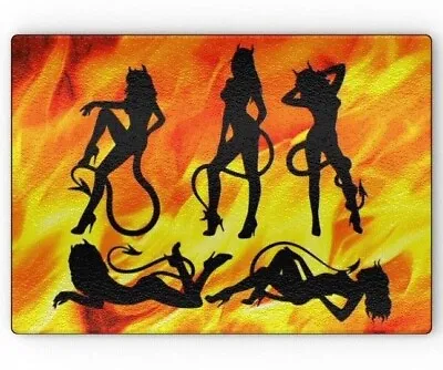 Buy Sexy As Hell Glass Chopping Board, Nude Devil Women, Fire Seductive Demons, Gift • 19.95£