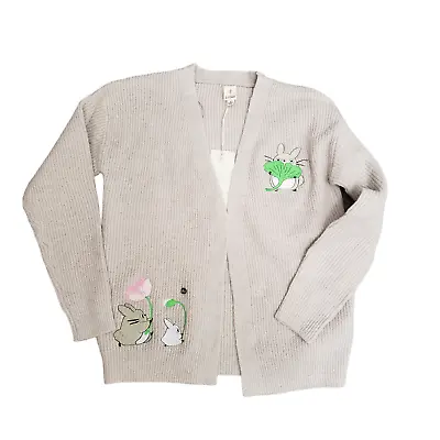 Buy My Neighbor Totoro Forest Friends Knit Open Cardigan Beige Size M Ghibli Kawaii • 43.21£